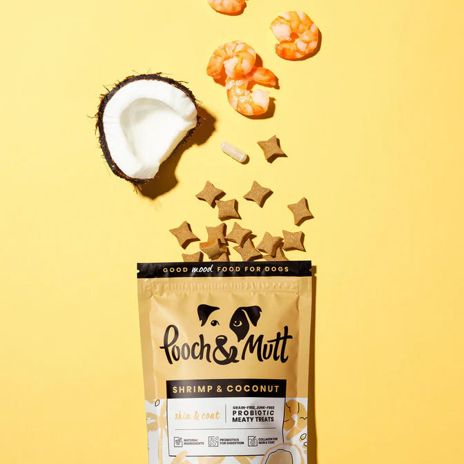 Pooch&Mutt Skin & Coat Probiotic Meaty Treats Shrimp and Coconut