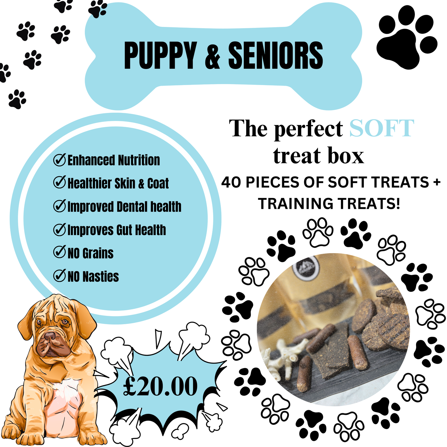 40 Piece Puppy Treat Box plus Training Treats - £20