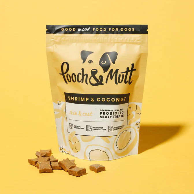 Pooch&Mutt Skin & Coat Probiotic Meaty Treats Shrimp and Coconut