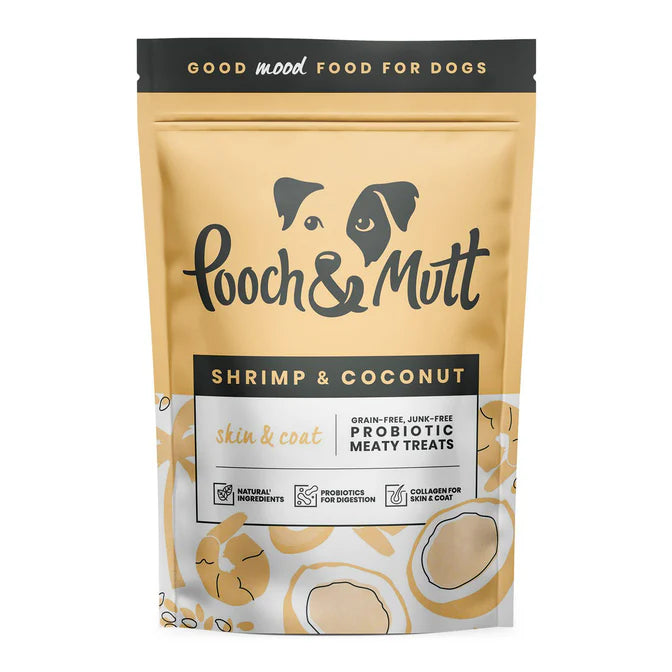 Pooch&Mutt Skin & Coat Probiotic Meaty Treats Shrimp and Coconut