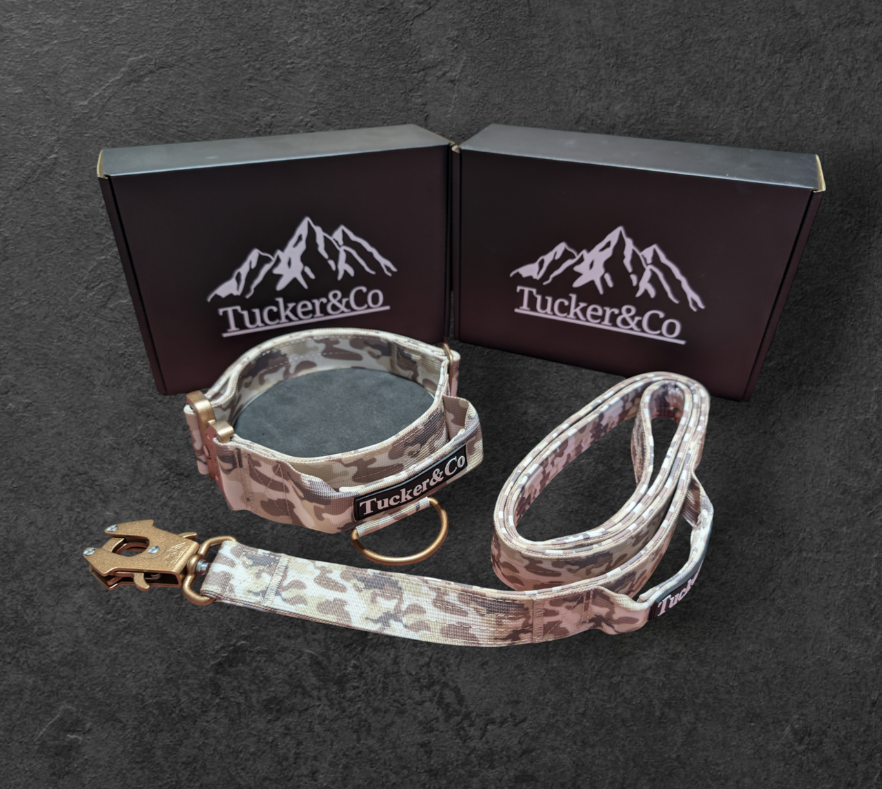 Tucker&Co Camo Desert Special Edition full matching set - Collar Lead & Harness