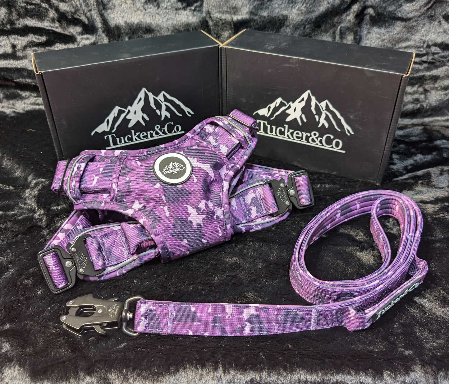 CAMO PURPLE TACTICAL HARNESS AND LEAD