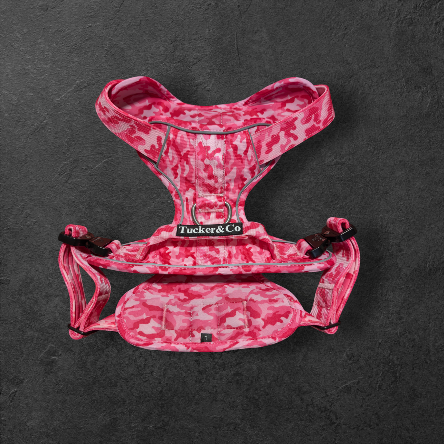 Camo Pink & Black Harness